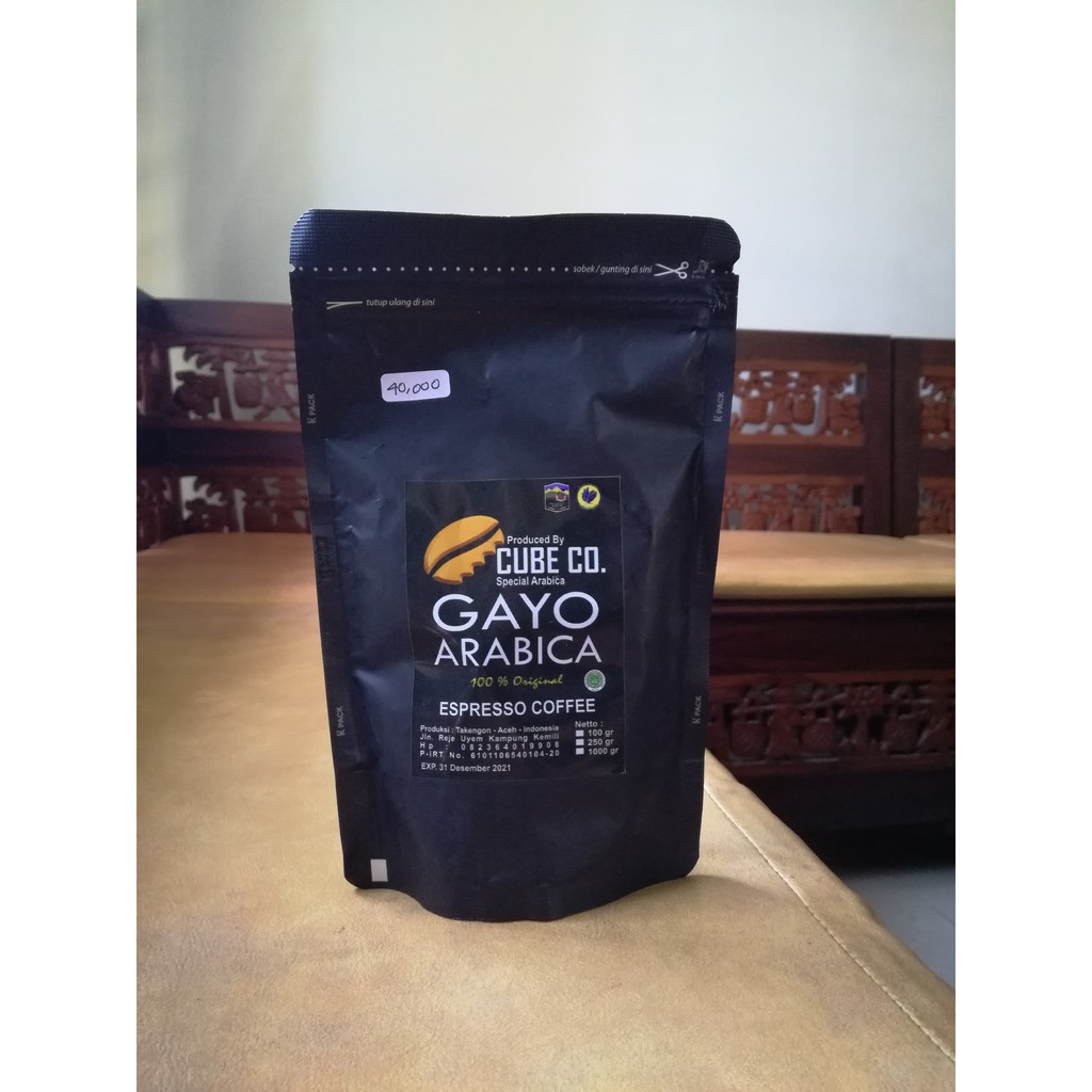 

KOPI ACEH GAYO ARABICA CUBE CO. ORIGINAL ESPRESSO COFFEE 150 gram