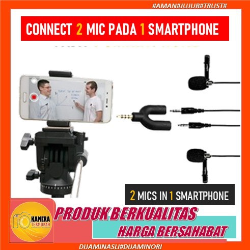 Paket Youtuber Lengkap Ring Selfie Mic Clip On Aux Splitter U / Paket Smule Live Streaming