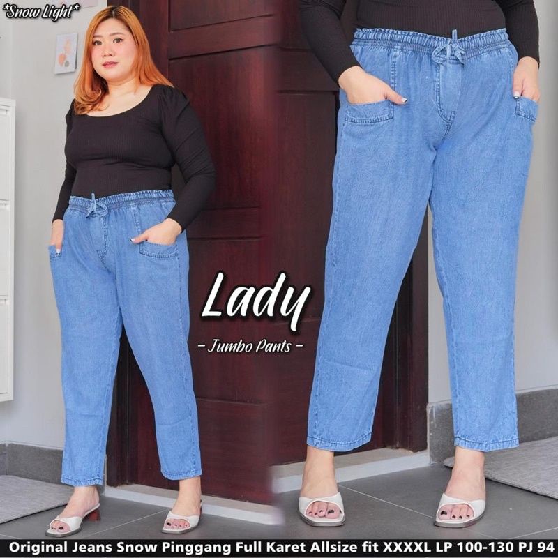 Jeans boyfriend wanita - celana boyfriend wanita jumbo bb maks 100 kg