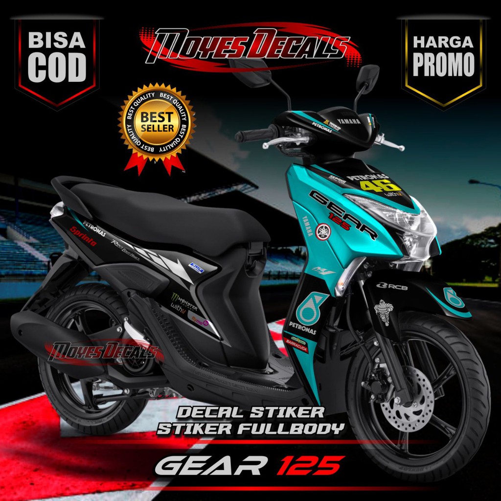 decal yamaha gear 125 fullbody petronas - stiker fullbody yamaha gear 125 petronas