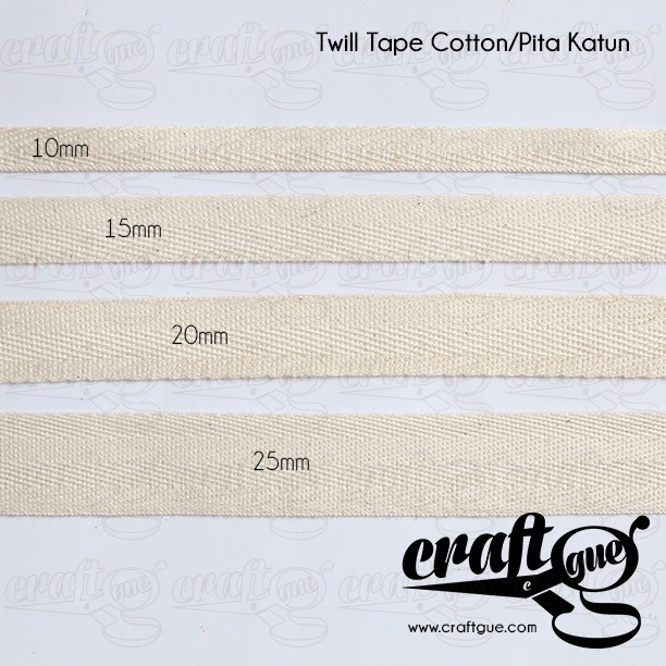 Twill Tape Cotton/Pita Katun/Tali Tas Katun Tipis (Meter-an)