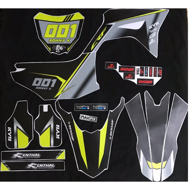 decal stiker crf 150l hitam hijau