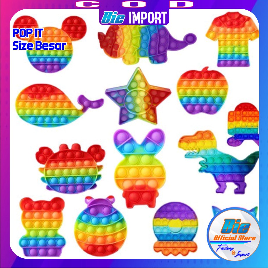 Pop It Rainbow Size Besar Best Quality Impor Best Seller