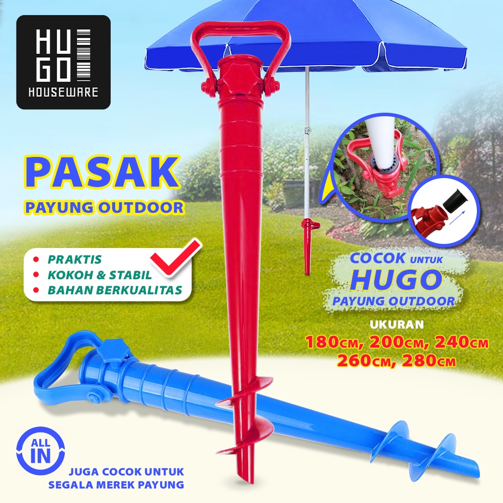 HUGO Tripod Plastik Payung Tenda Kaki Pasak Payung Jualan Penyangga Tiang Payung