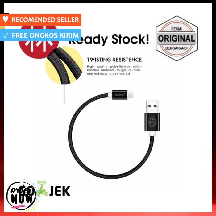 Uneed 30Cm Ucb01C.5 Metal Kabel Data Type C Max Current 2.4A Black