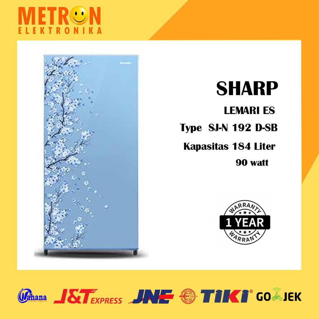 SHARP SJ N 192 D SB / SAKURA BLUE KULKAS LEMARI ES 1 PINTU 184 LITER / SJN192DSB