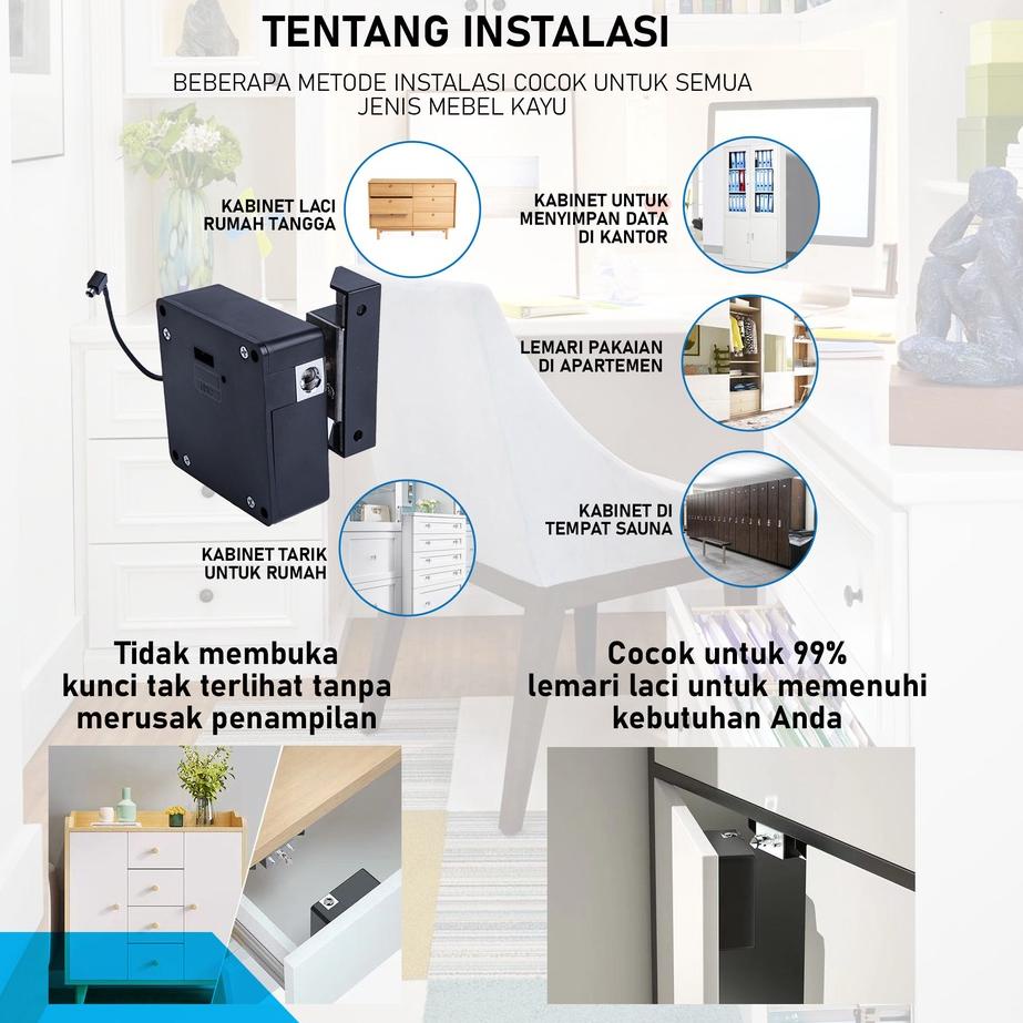 Paling Diminati Kadonio Kunci Lemari Pintar kabinet tersembunyi yang cerdas Kunci Kabinet Rfid Elekt