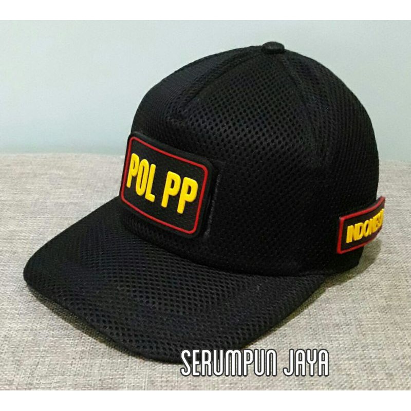 TOPI SATPOL PP - TOPI POL PP JARING 3PATCH DOUBLE MESH VELCRO