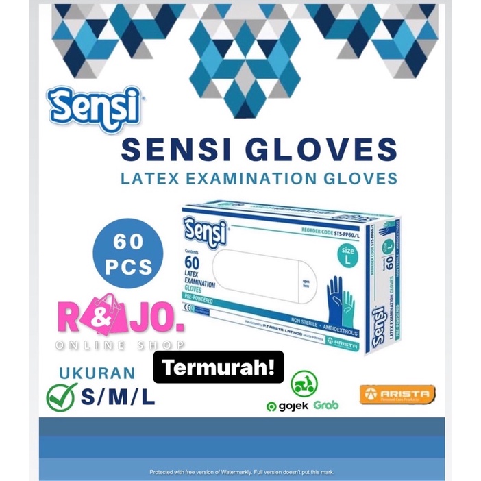 Sarung Tangan Latex Sensi Gloves isi 60 pcs