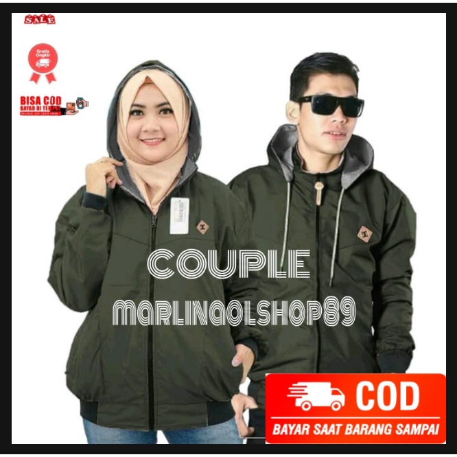 Jaket Parasut Bolak Balik Pria Wanita Cuple Dan Satuan Pria Wanita L - XL - XXL