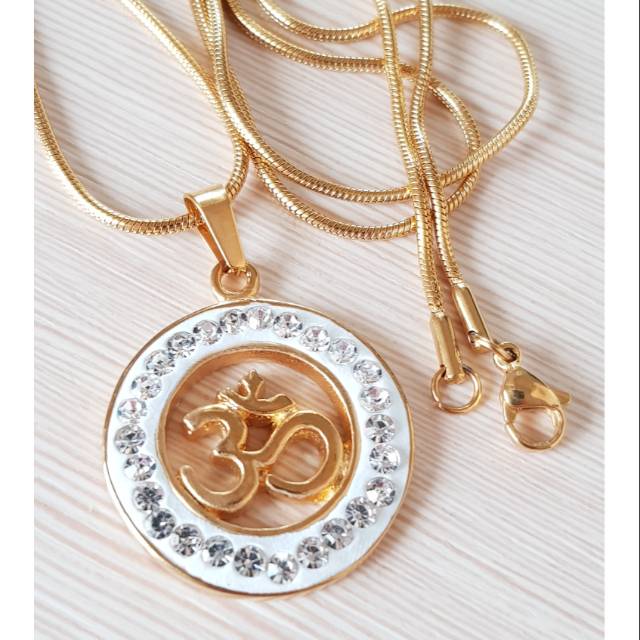 Kalung Fashion OMKARA hindu / Om Kara Titanium Gold Liontin kalung import antikarat