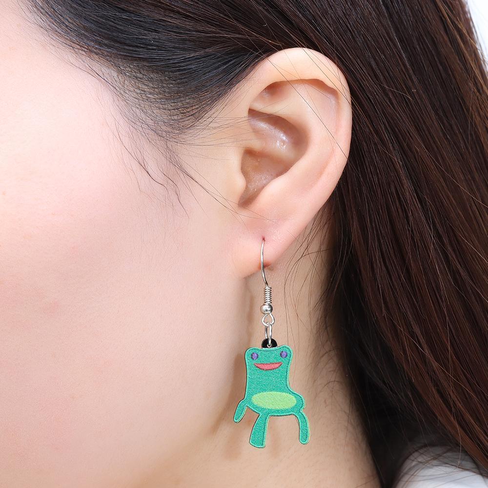 R-flower Acrylic Earings Aksesoris Fashion Gaya Lucu Hadiah Perhiasan Sapi Pola Siput