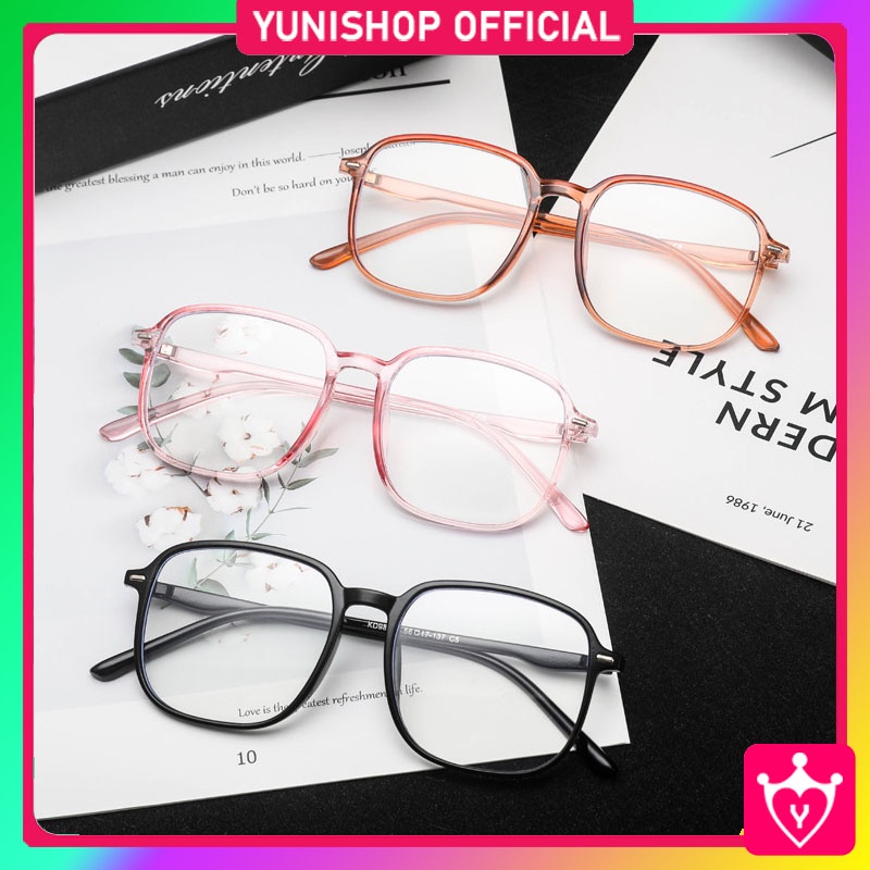 Kacamata Fashion Anti Radiasi Lensa Transparan / Kacamata Petak Kotak Unisex Korea Fashion / Sunglasses Lensa Transparan Import / TS-44