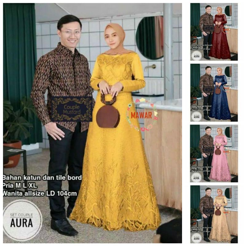 GAMIS SYARI DRESS KONDANGAN GAMIS BRUKAT BATIK COUPLE KEBAYA MODERN AURA GOWN KEBAYA WISUDA