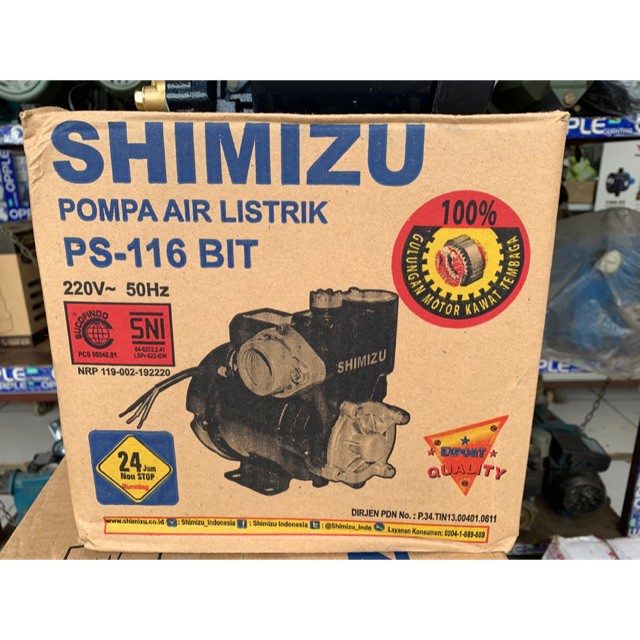 Pompa Air Non Auto Shimizu PS 116BIT 125 Watt