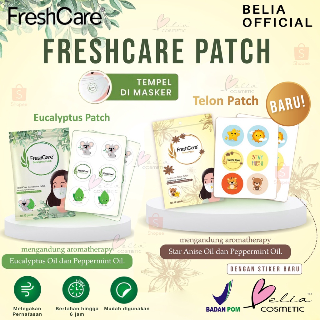 ❤ BELIA ❤ FRESHCARE Eucalyptus Patch | Isi 12 Patch | BPOM Fresh care