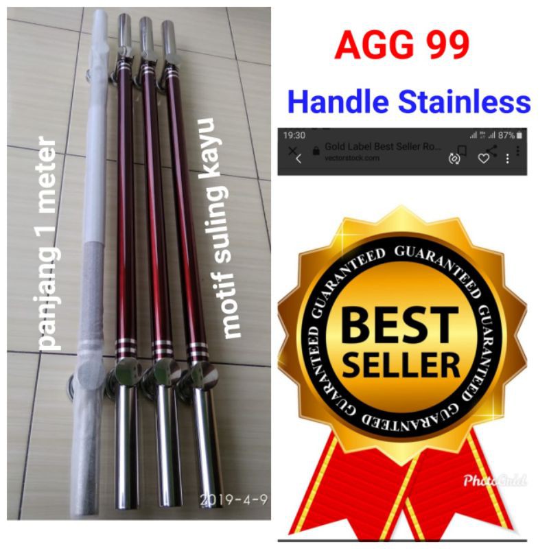 long Handle suling 100 cm / Tarikan pintu kupu tarung / Handle gagang pintu minimalis