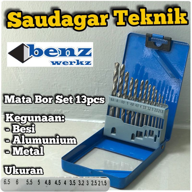 Mata Bor Besi Set HSS 13 Pcs Drill Bit Set 13Pcs by BENZ WERKZ