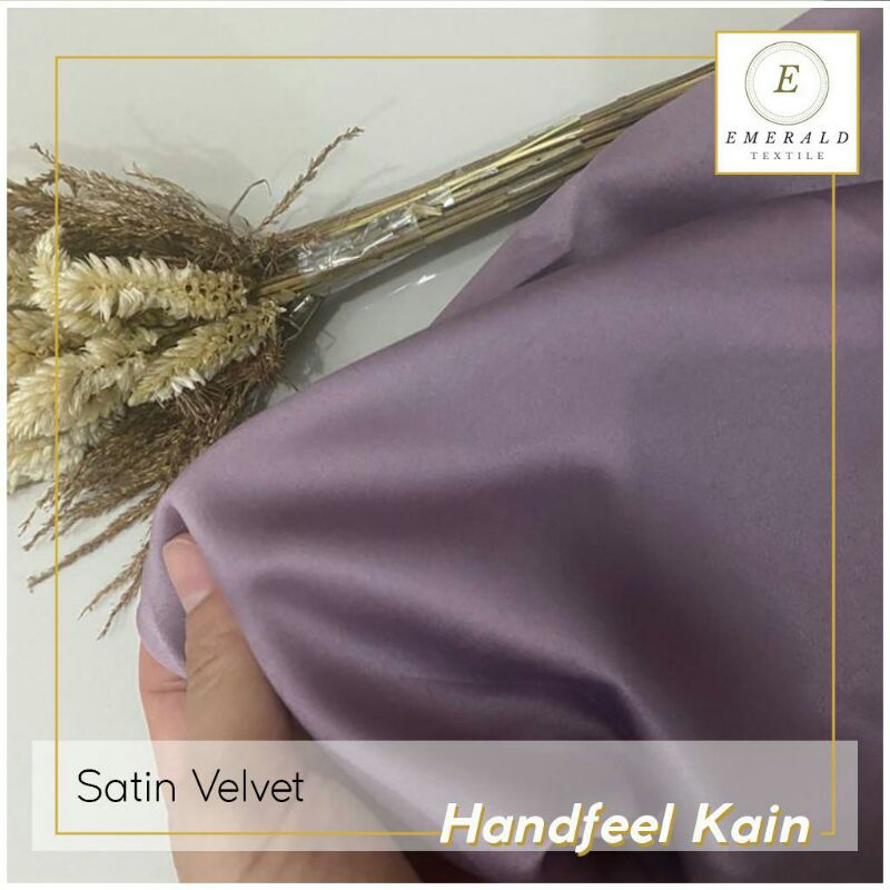 Handfeel Kain Potongan (warna random) Satin Velvet Silk Premium By Emerald Textile