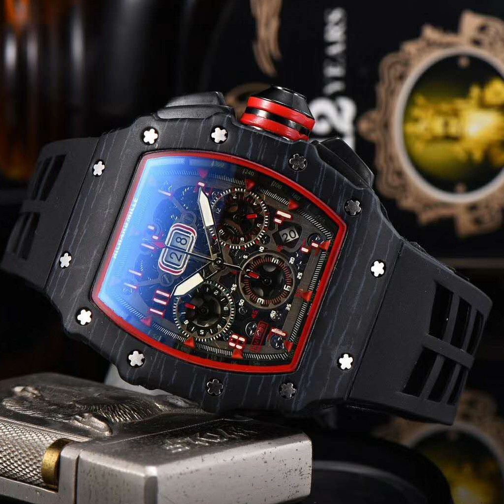 ☸Richard Men Watch Chronograph Multifungsi SPORT Watch