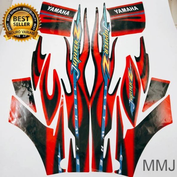 Sticker striping yamaha jupiter z merah hitam 2005