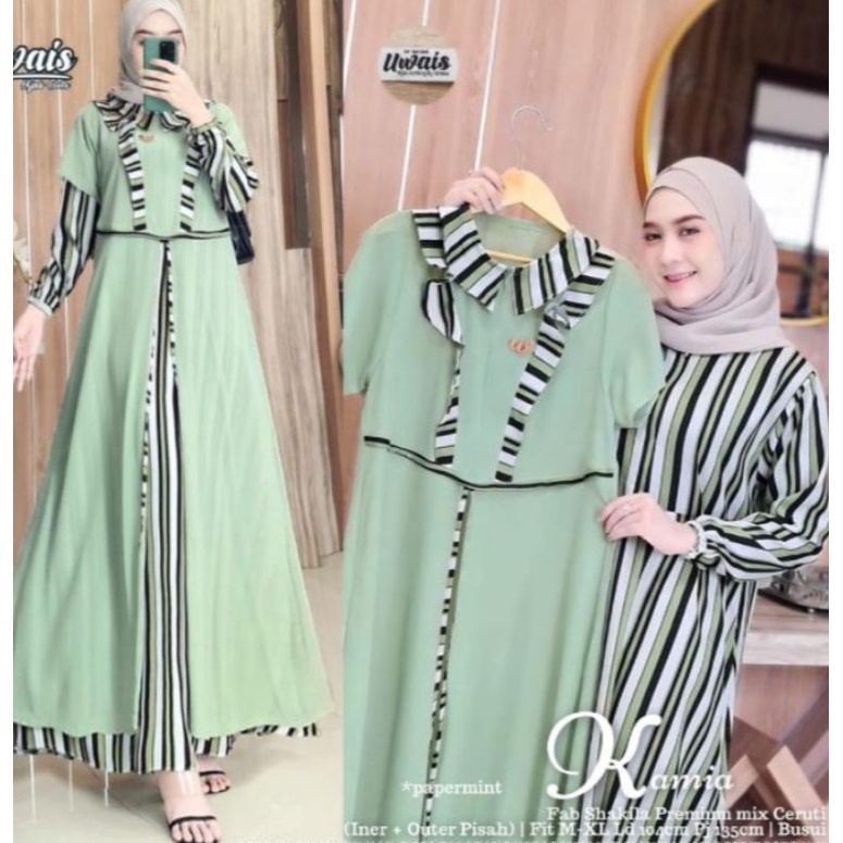 (NEW) Baju Setelan Kamia Set Maxy 100% Original By Uwais