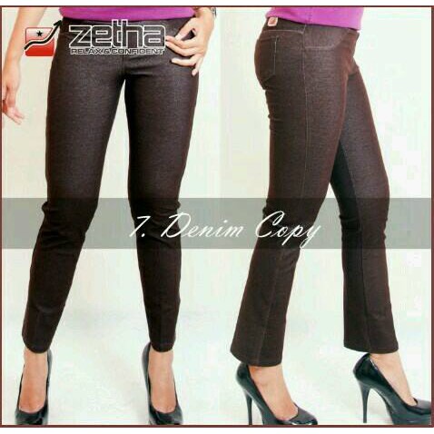 Celana Panjang Wanita Warna Denim Copy Zetha Celana Kerja Legging Wanita Zetha Celana Olahraga