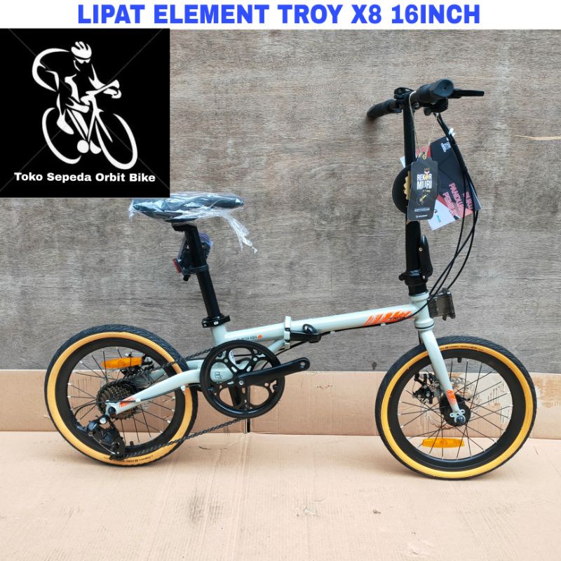 Sepeda Lipat Element Troy X8 16Inch 8Sp Hi-ten stell