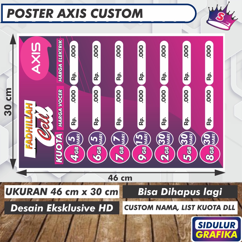 

Cetak poster A3 informasi poster axis custom