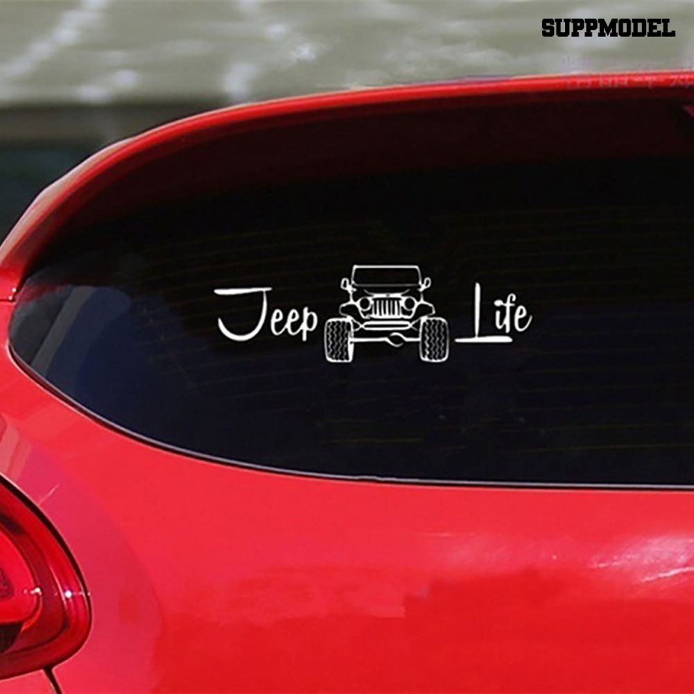 Stiker Decal Motif Tulisan Jeep Life Untuk Dekorasi Jendela / Bumper Mobil SUV / Truk