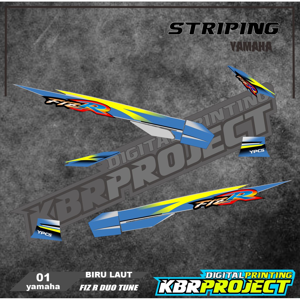 (cod)F1Z R bayak warna stiker striping lis motor yamaha FIZ R DUO TUNE 01 Racing HOLOGRAM TRANSPARAN
