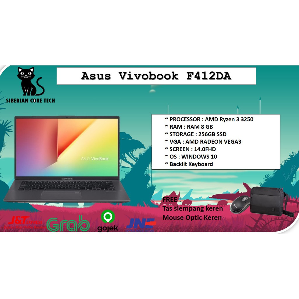 LAPTOP ASUS Vivobook F412DA Ryzen 3 3250 8GB 256ssd Vega3