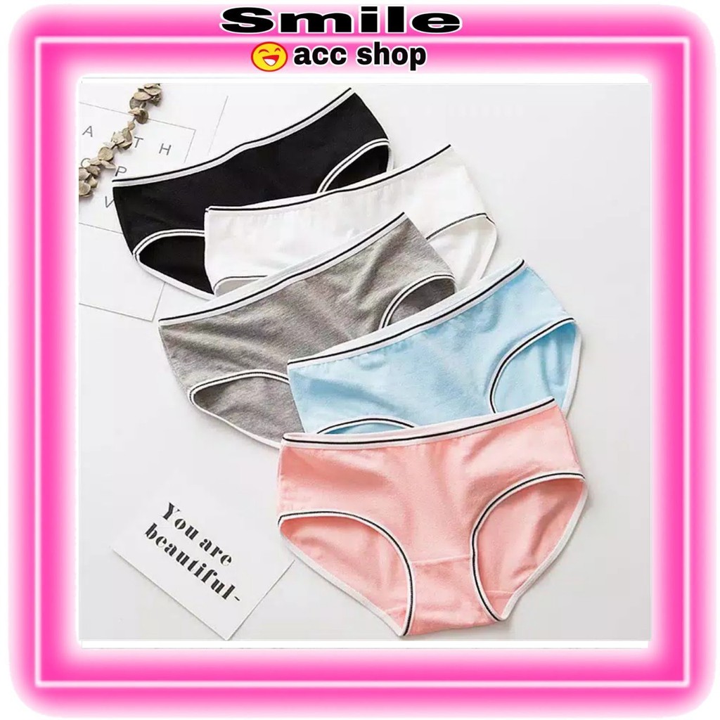 SMILE COD Celana  Dalam  Wanita Underwear Cewek Polos  list 