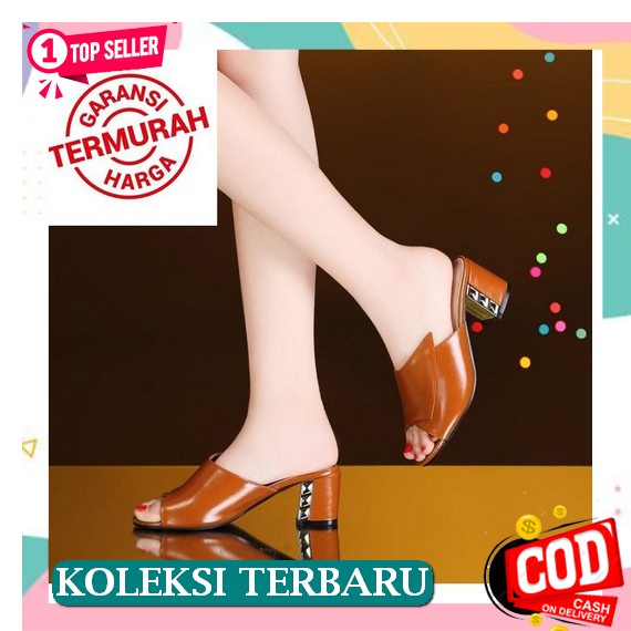 High Heels Terbaru 2022 Import Kaca Simple Elegan Murah Wanita Korean Style Branded Sepatu Sandal De