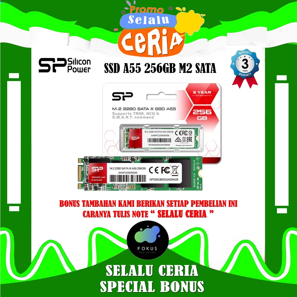 SSD Silicon Power A55 256GB SSD M.2 2280 SATA III 3D M2 SATA