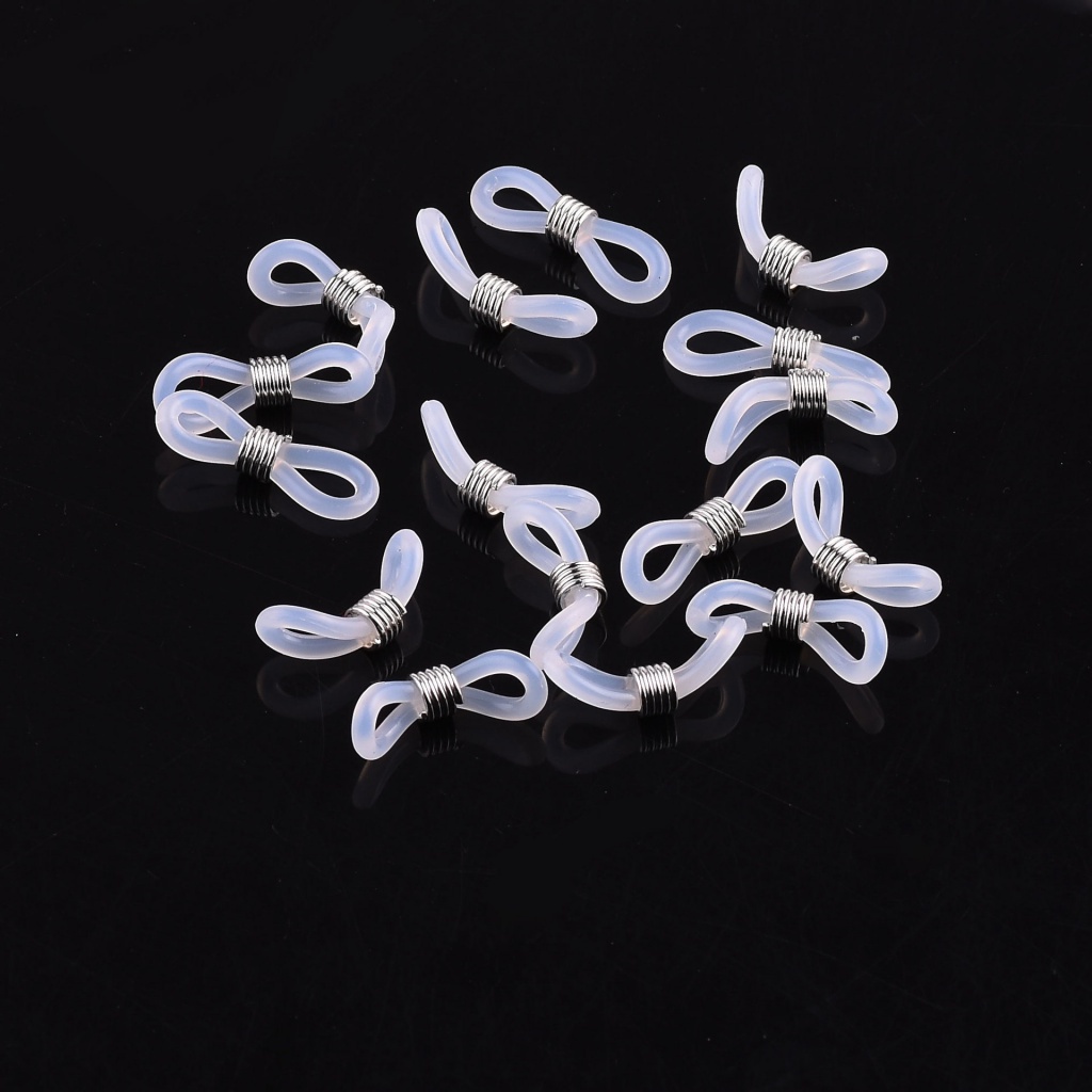 100 Pcs Buckle Kacamata Non Slip Bahan Silikon Ukuran 20x4.5mm