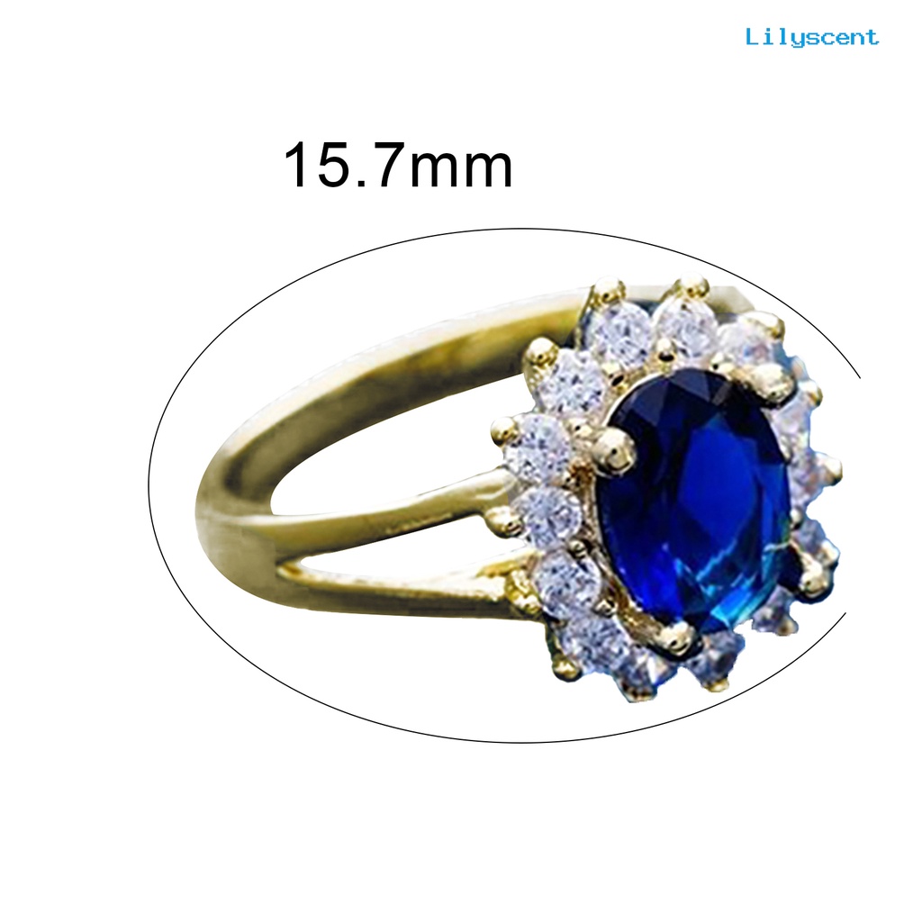 Ls Cincin Kawin Hias Berlian Imitasi Elegan Untuk Wanita / Prom / Hadiah