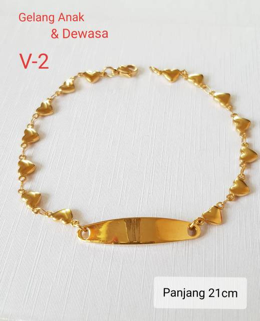 Gelang Anak &amp; Dewasa Titanium Rantai Gold Antikarat