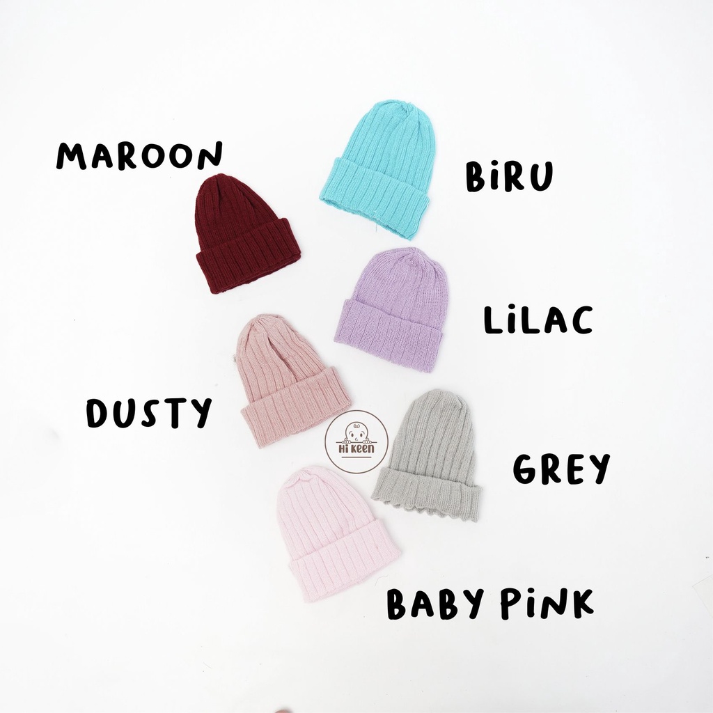 Hikeen  baby’s beanie hat kupluk bayi knit bahan rajut untuk baby boy dan baby girl