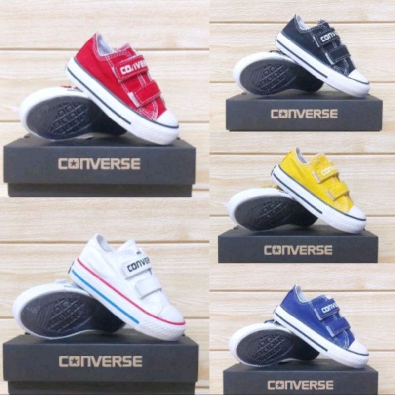 Sepatu anak convers model tali dan perekat 21 - 35