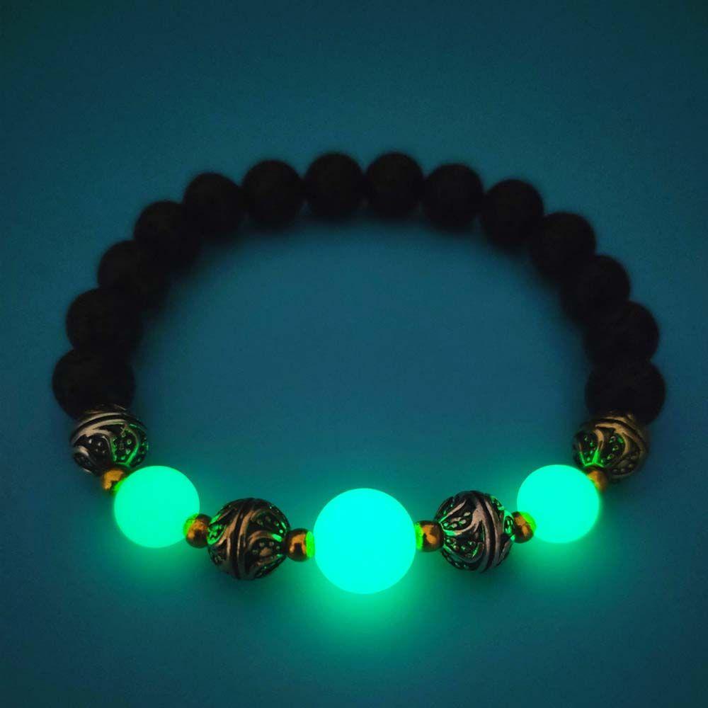 Needway Gelang Wanita Pria Unisex Bercahaya Dalam Gelap Buddhisme Pesona Manik Bercahaya Aksesoris