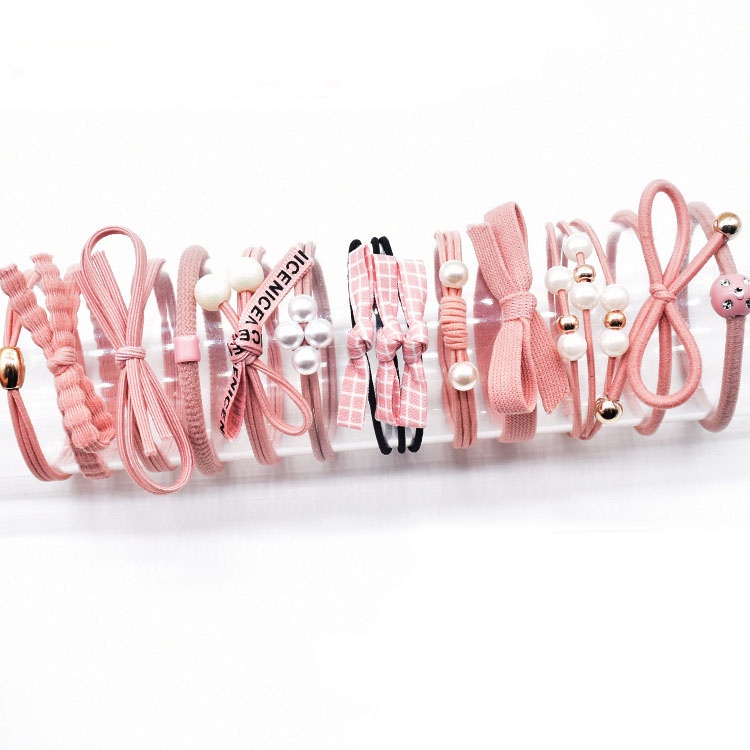 MURMURE.ID | 12PCS/SET KARET RAMBUT ALA KOREA IKAT RAMBUT MUTIARA BANYAK WARNA HA031-4