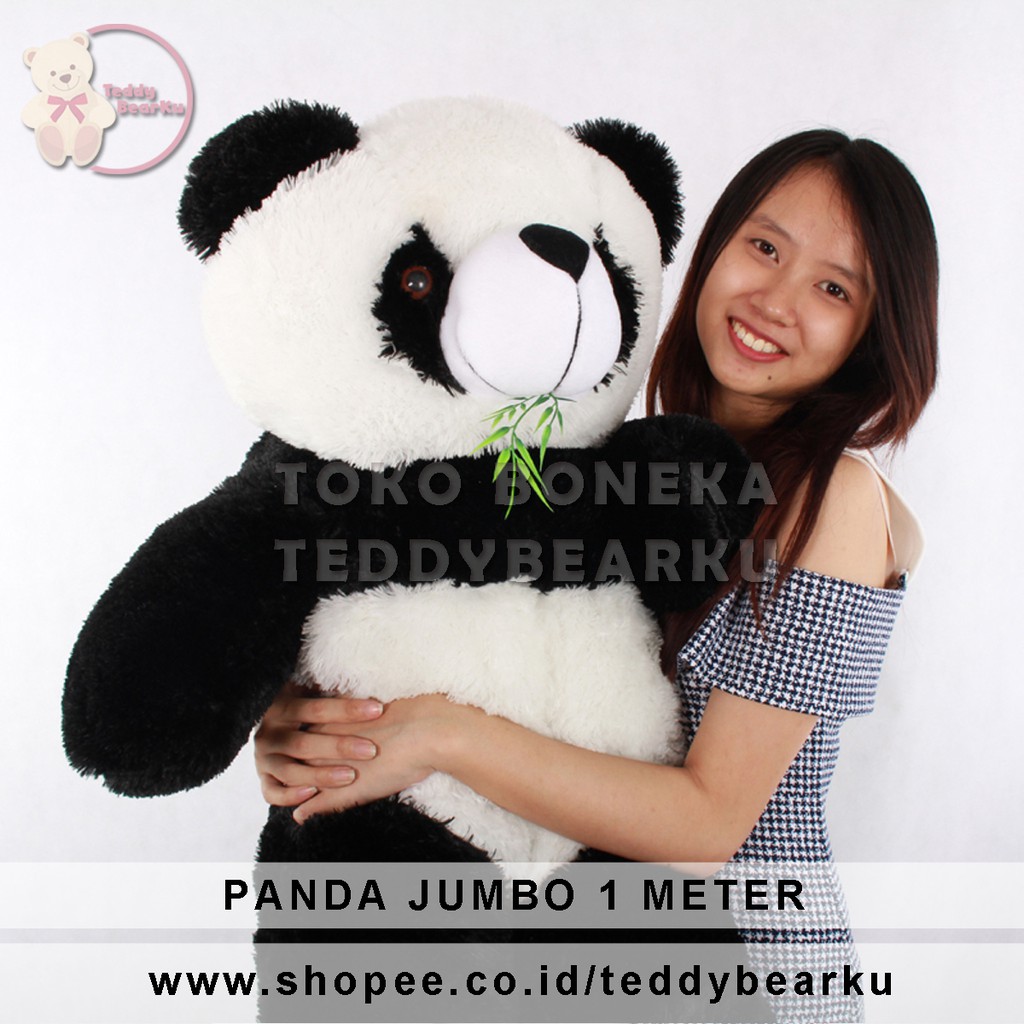 BONEKA PANDA JUMBO 1 METER HITAM PUTIH