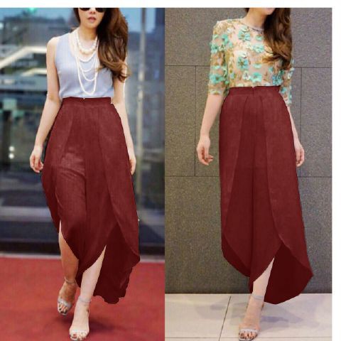 [Pants Osella Maroon SW] celana wanita wolly crepe marun