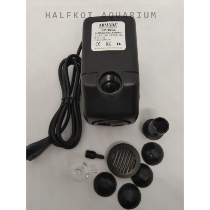 aquarium ikan pompa celup water pump armada sp 105 a