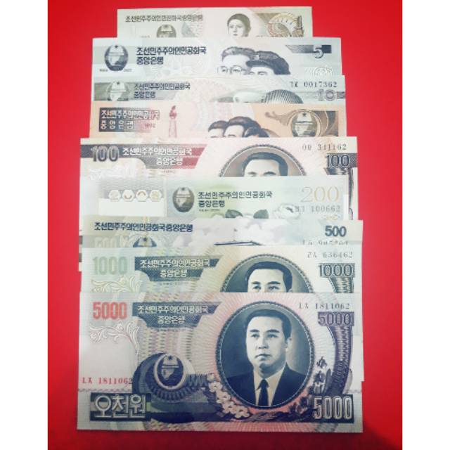 Uang asing set korea pecahan 1-5000