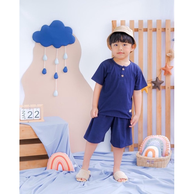 Setelan Kancing Anak Unisex Neeca Kiddos Junior Size 2-4 Tahun