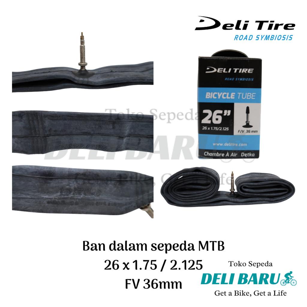 Deli tire Ban dalam 26 x 1.75 / 2.125 pentil presta FV 36 mm sepeda MTB