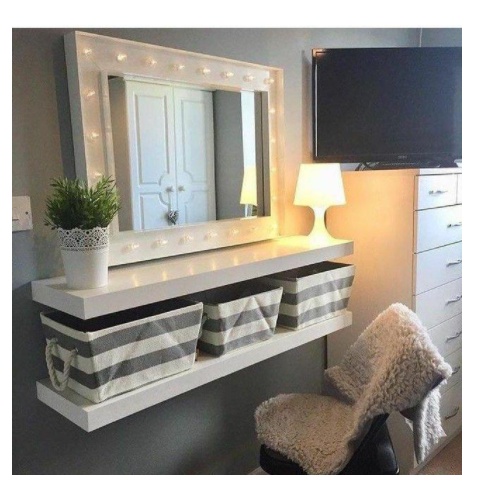 Rak Dinding Tempel Ambalan Minimalis kayu Kamar Mandi 70 Cm