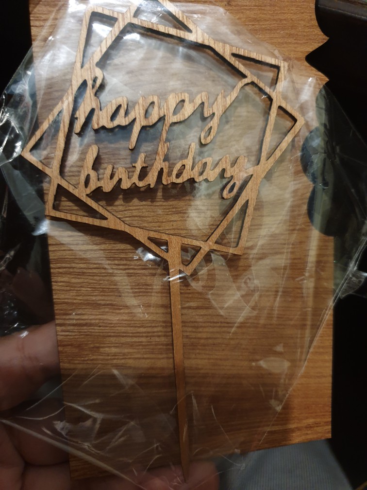 Cake Topper Hiasan Tusukan Kue Dari Kayu